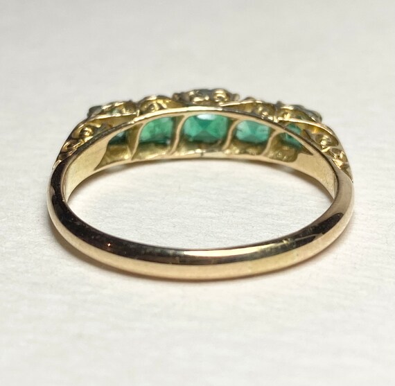 Natural Emerald Antique 18ct 18k band Ring Birmin… - image 4