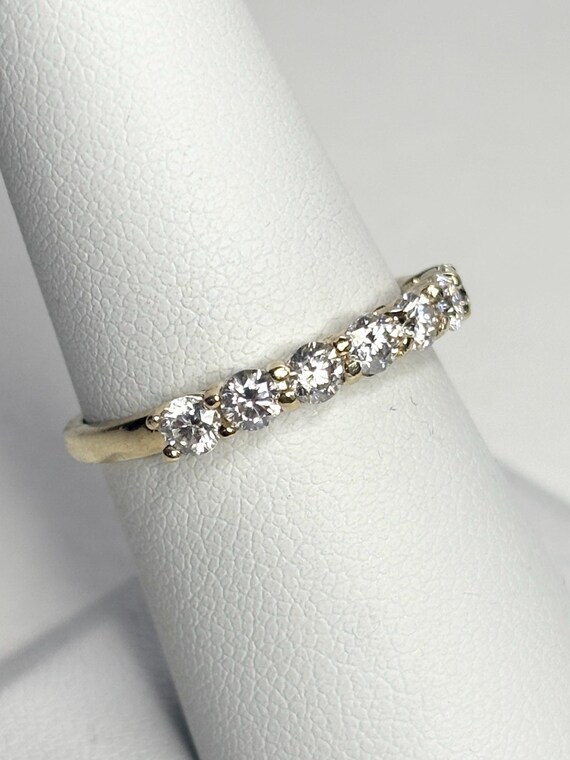Solid 10k Gold Stackable Moissanite Anniversary S… - image 7