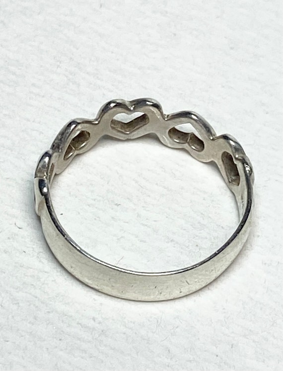 Heart band ring 6mm in sterling silver size 8 - image 3