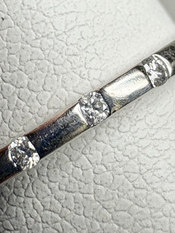 Diamond Accented Stackable Band Ring Solid 10k Wh… - image 8