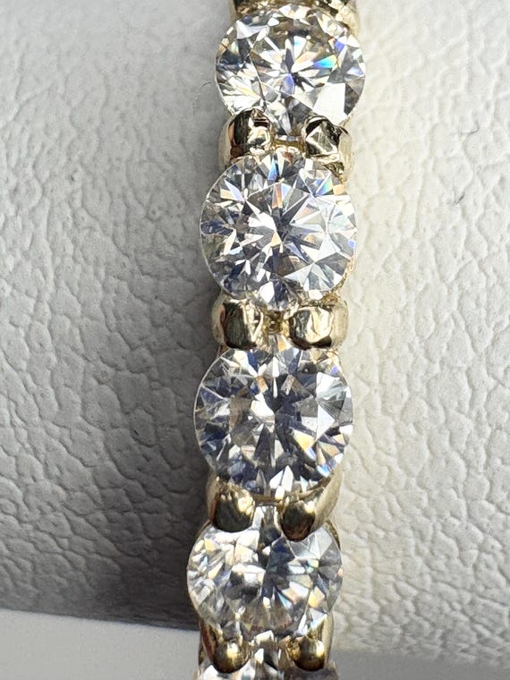 Solid 10k Gold Stackable Moissanite Anniversary S… - image 10