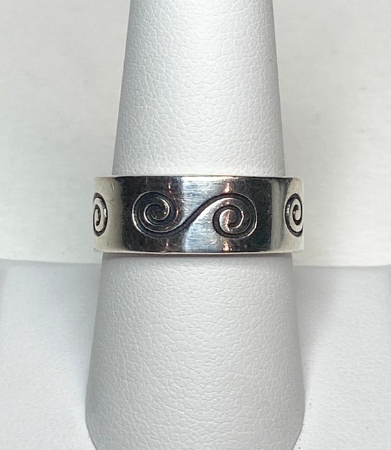 Swirl design Mexican sterling silver band eternit… - image 6