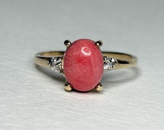 Oregon Sunset Opal and Diamond Ring 10k size 6.75 PLEASE READ