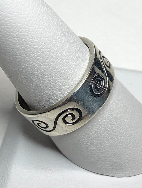 Swirl design Mexican sterling silver band eternit… - image 7
