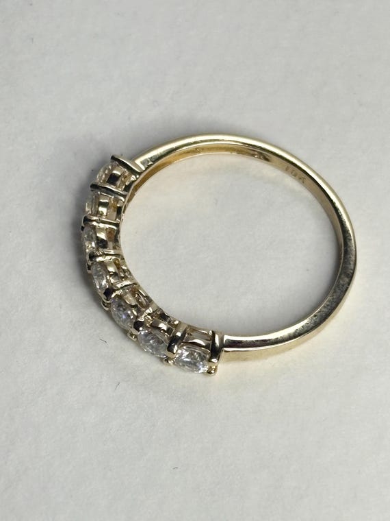 Solid 10k Gold Stackable Moissanite Anniversary S… - image 4