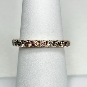 Levian Chocolate and Vanilla Diamond Band Ring Brown and White Diamonds 3/4ct Solid 14k size 6+