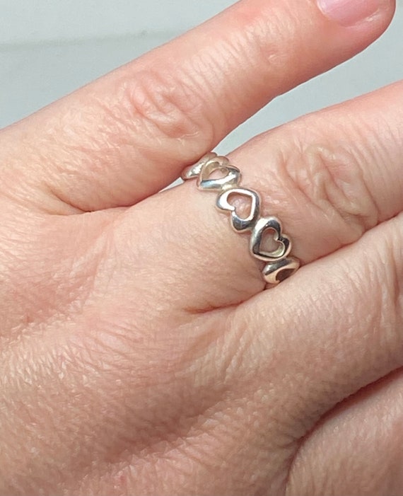 Heart band ring 6mm in sterling silver size 8 - image 5