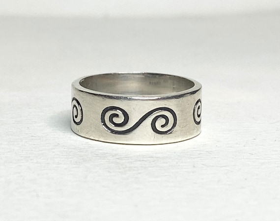 Swirl design Mexican sterling silver band eternit… - image 1