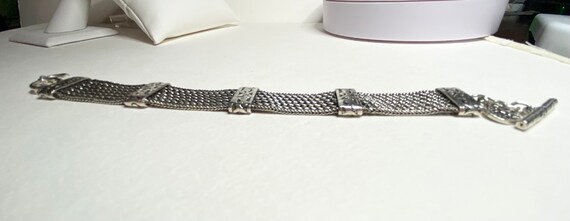 Lois Hill wide woven toggle sterling silver brace… - image 7