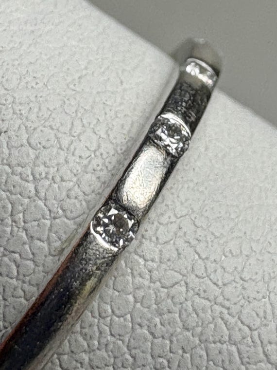 Diamond Accented Stackable Band Ring Solid 10k Wh… - image 9