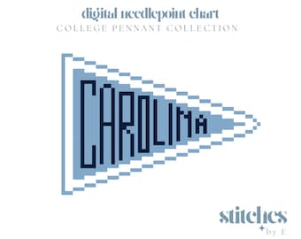North Carolina Pennant - Digital Needlepoint Chart