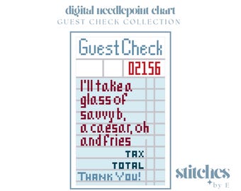 Guest Check - Sauvy B - Digital Needlepoint Chart
