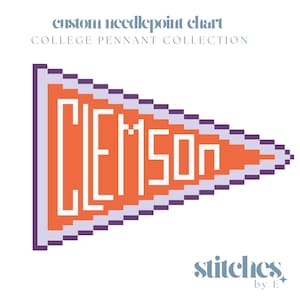 Clemson Pennant - Digital Needlepoint Chart