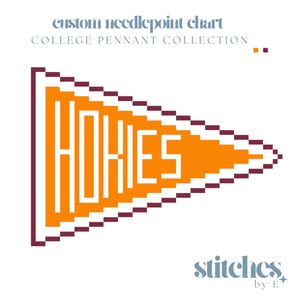 Virginia Tech Pennant - Digital Needlepoint Chart