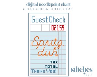 Guest Check - Spritz - Digital Needlepoint Chart