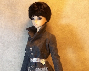 Light Gray Woll Coat for BJD  nYID Iplehouse