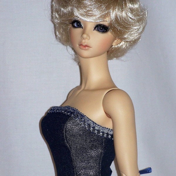 Metallic Denim Corsets for SD size BJD fits Iplehouse nYID and SID  by L'Atelier de Rosy