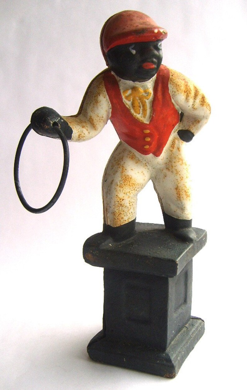 Black Americana. Cast Iron Lawn Jockey Ornament Etsy
