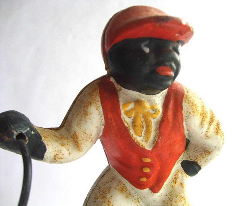 Black Americana. Cast Iron Lawn Jockey Ornament Etsy