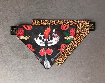 Handmade Rockabilly Rock n' Roll Forever Over the Collar Dog Bandana