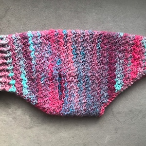 Hand Crotchet Pink Hibiscus Dog Sweater, handmade luxury dog sweater