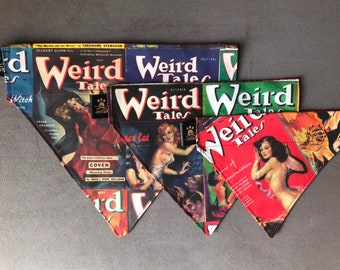 Handmade Weird Tales Over the Collar  Halloween  Party Dog Bandana