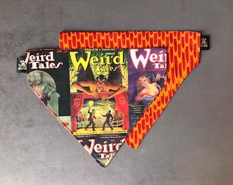 Handmade Weird Tales Over the Collar Dog Bandana