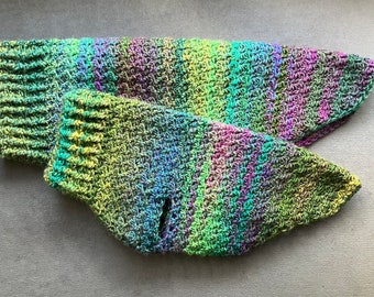 Handmade Crochet Dog Sweater: Green Purple multicolor luxury gift