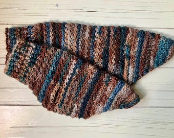 Handmade Crochet Dog Sweater: Cozy brown and blue Pet sweater