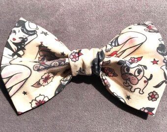 Handmade  Sailor Betty dog or Cat Bow tie, over the collar