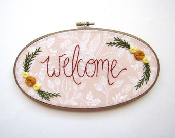 Welcome Sign, Autumn Home Decor, Housewarming Gift. Home sweet apartment, Autumn Home Decor, Autumnal art, Floral Welcome Sign by KimArt