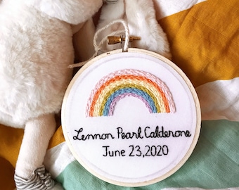 Rainbow Baby Announcement, Rainbow Baby Photo Prop, Personalized Baby Ornament Miracle Baby