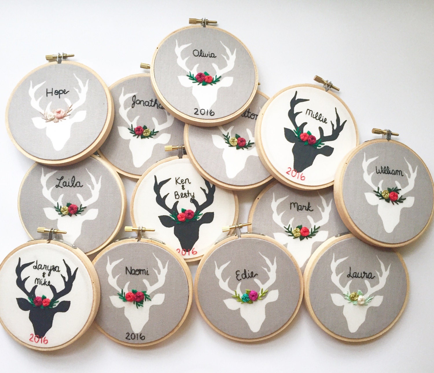 White and Grey Christmas Ornament. First Christmas Ornament. Etsy