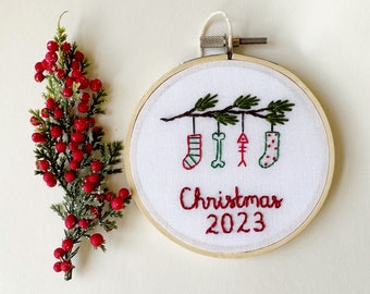 First Christmas Ornament, 2024 Ornament, Baby Christmas Ornament, Embroidered Ornament, 2024 Family Ornament, Christmas Ornament by KimArt