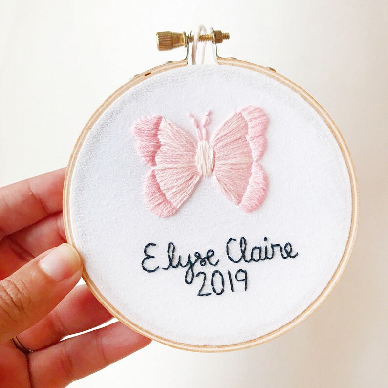 Personalized Butterfly Christmas Ornament by KimArt Designs Baby/'s First Christmas Ornament