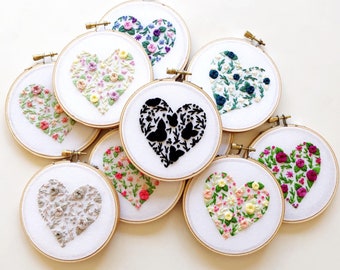 Ready to ship Floral Embroidery Heart, Nursery Decor, Gallery Wall Art, One of a kind embroidery, Boho wall decor KimArt Designs Hoop Art