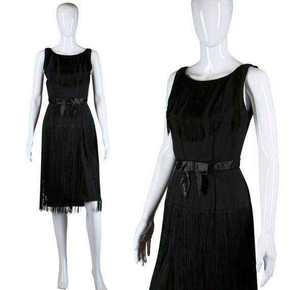 1950s Fringe Dress Long Fringe Dress Shimmy Dress
