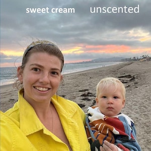 Sweet Cream unscented for face and body. Healing, soothing and moisturizing with only the natural aromas of the pure ingredients.