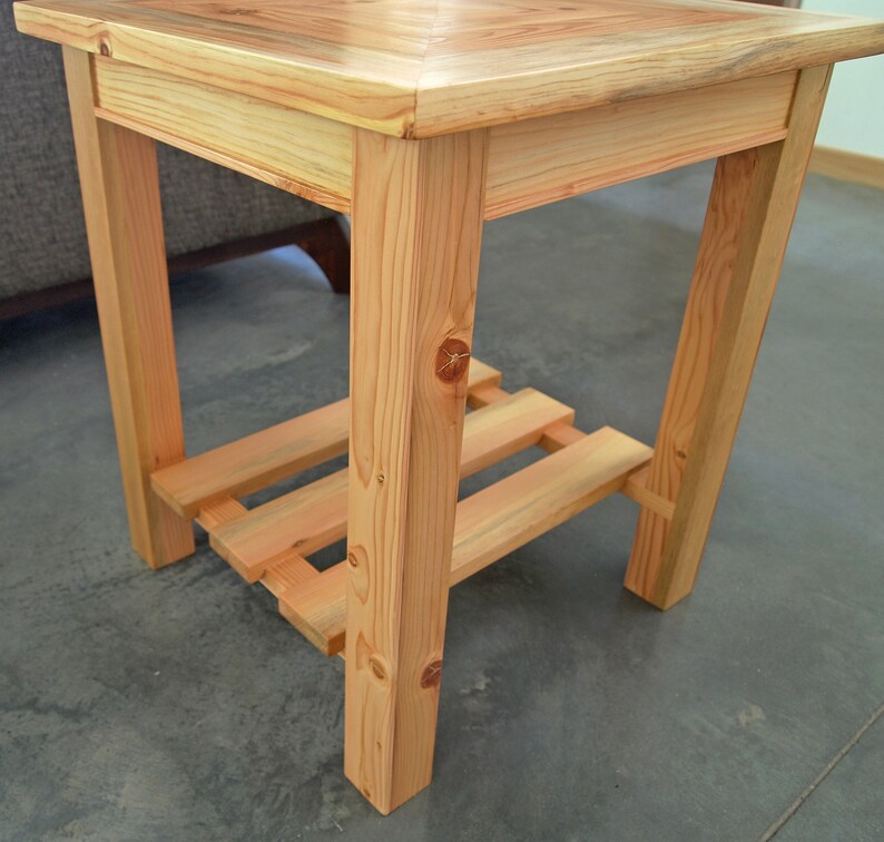 End Table, 18 Sq. x 21 High, Salvaged Wood Furniture, Chair Side or Bedside Wooden Table, Custom Sizes image 4