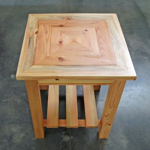 End Table, 18 Sq. x 21 High, Salvaged Wood Furniture, Chair Side or Bedside Wooden Table, Custom Sizes image 2