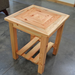 End Table, 18 Sq. x 21 High, Salvaged Wood Furniture, Chair Side or Bedside Wooden Table, Custom Sizes image 1