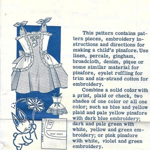 1950s Mail Order 7061 Childs Summer Pinafore with Shoulder Ties and Full Skirt Vintage Sewing Pattern Size 4 image 1