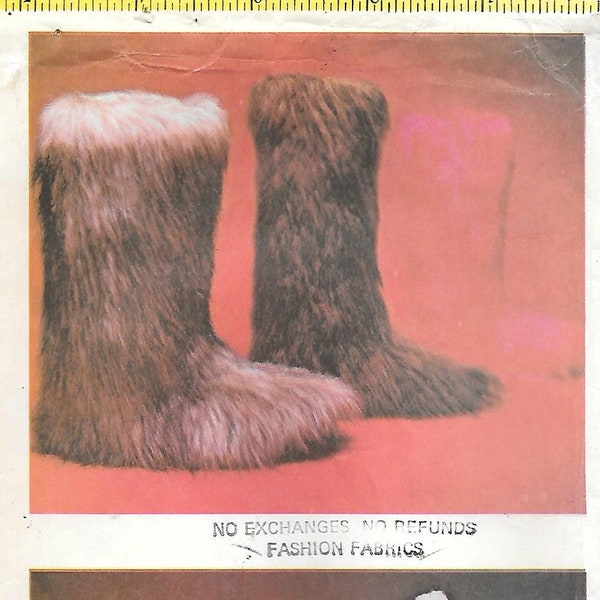 1970s McCalls 3071 All Sizes Furry Slippers and Mittens Vintage Sewing Pattern Child Women Men Boots