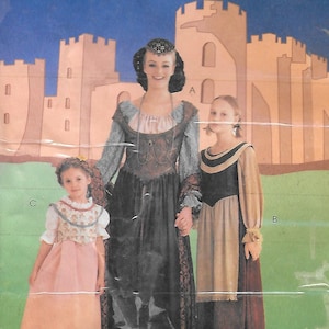 Medieval Dress Costume McCalls 8449 Gown Overdress Hat Snood Shawl Sewing Pattern Size 8 to 10 Bust 31 to 32 Halloween Rennaissance