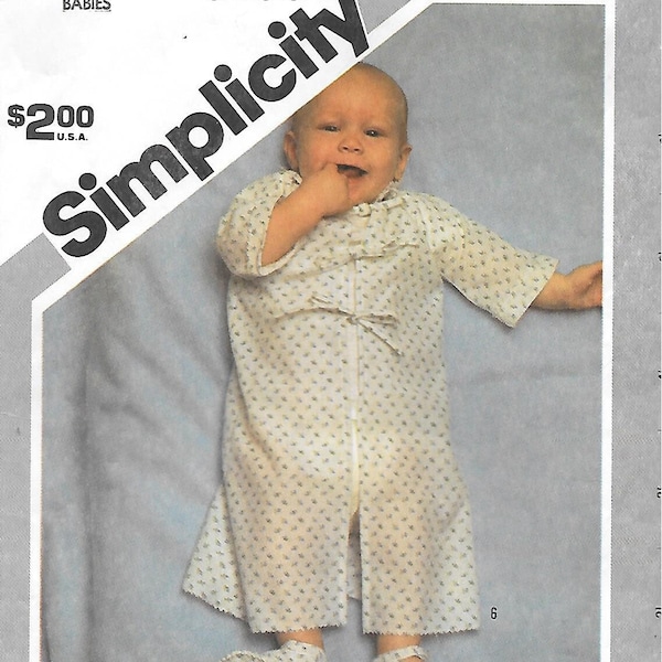 Vintage des années 1980 Simpicity 5955 bébés kimono et chaussons vintage patron de couture nouveau-né