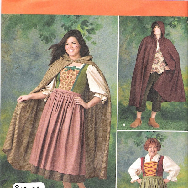 Adult Fairy Tale Costume Simplicity 1771 Peasant Costume Sewing Pattern Sizes 8-18 Hobbit Into the Woods Octoberfest Bakers Wife UNCUT