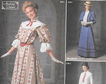 Turn of the Century Suit with Walking Skirt Top and Jacket Simplicity 9723 Sewing Pattern Sizes 6 to 10 Bust 30 1/2 to 32 1/2 Costume