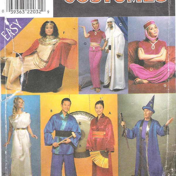 Close Out/ BOGO Adult Costumes Simplicity 8311 Cleopatra Genie Greek Wizard Geisha Sewing Pattern Small Medium Large Missing Instructions