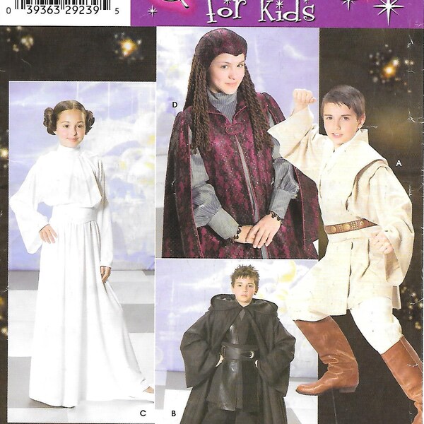 Star Wars Costumes Simplicity 4426/ 0578 Leia Padme Luke and Darth Vadar Sewing Pattern Kids Medium Large Cosplay MISSING PIECES