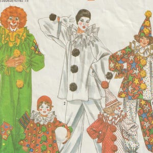 Clown and Harlequin Costumes Simplicity 9806/ 0664 Vintage Sewing Pattern Child Size 2 to 12 Halloween Cosplay Circus
